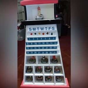 Wooden Perpetual Calendar with Seasonal Icons